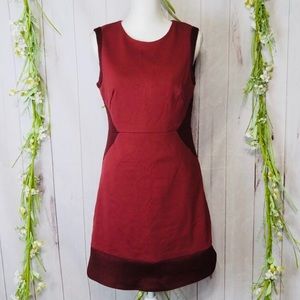 Nancy O'Dell sz S Red Burgundy Aline Dress